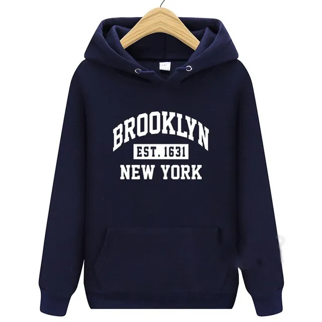 EST 1631 Brooklyn York Winter Autumn Men Hoodies