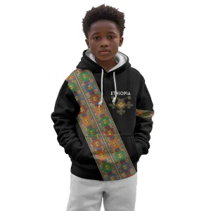 Ethiopia Saba Kemis Sash Style Kid Hoodie Black Color LT15