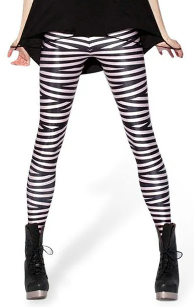 Fashion Striped Series Printed Style Creative Leggins Fitness Women Pants