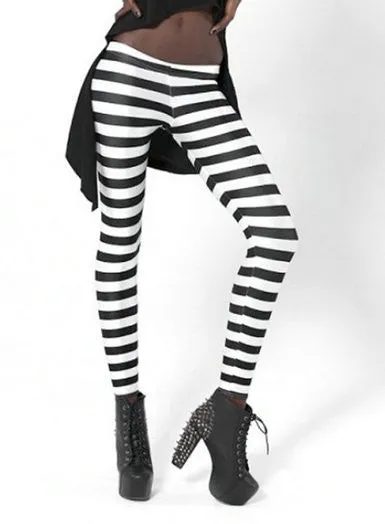 Fashion Striped Series Printed Style Creative Leggins Fitness Women Pants