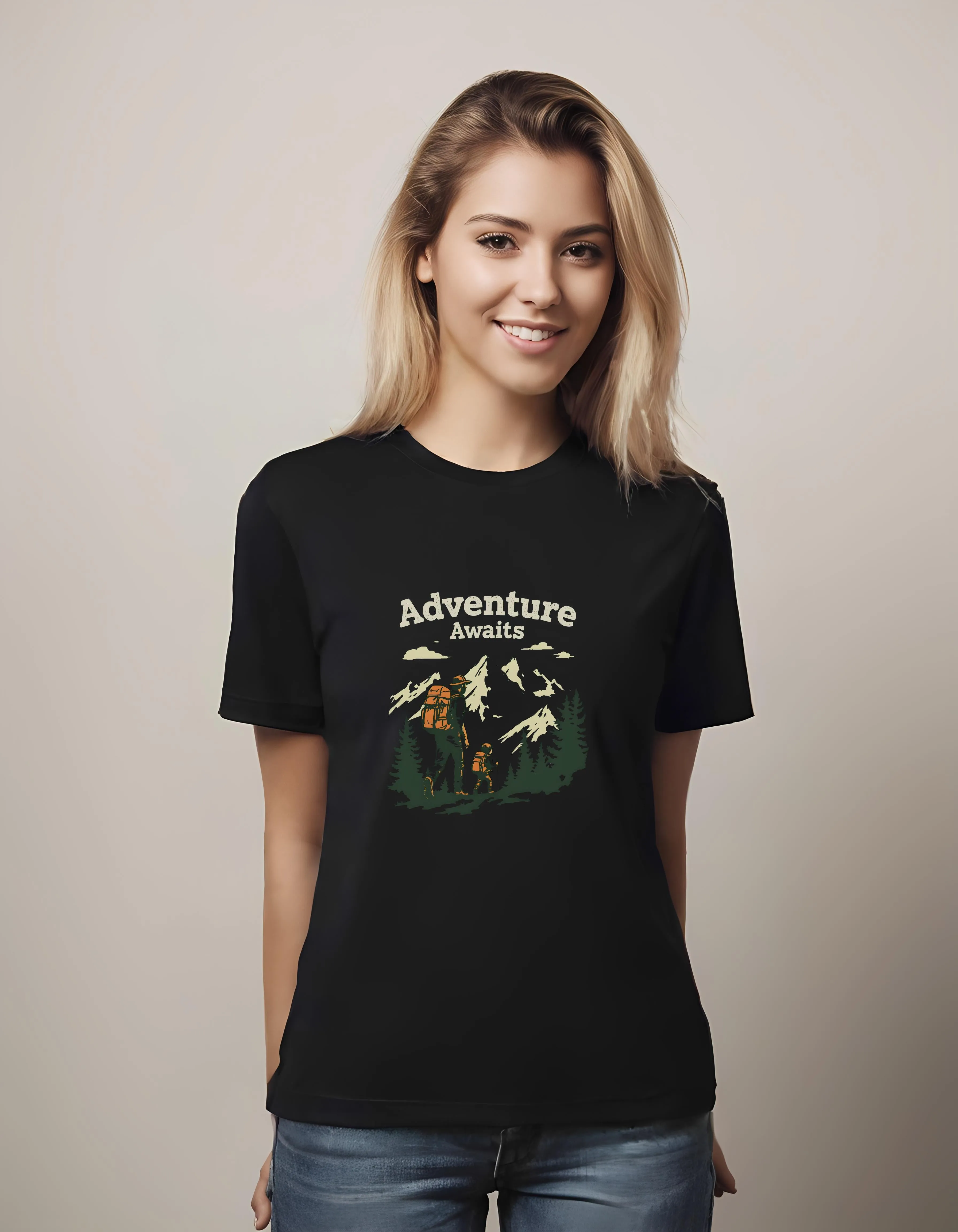 Father Child Adventure Hiking Design | Classic T-Shirt (Unisex)