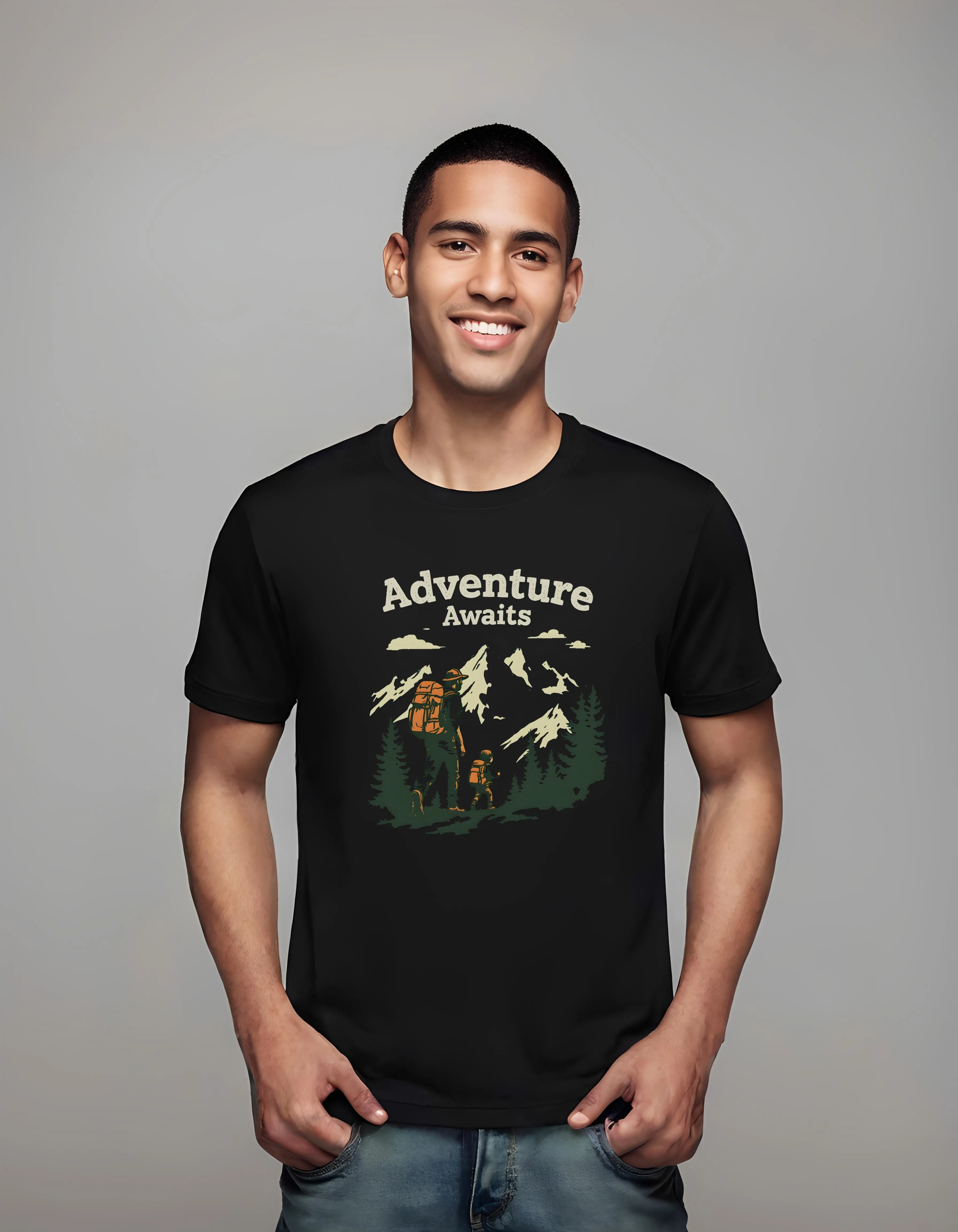 Father Child Adventure Hiking Design | Classic T-Shirt (Unisex)
