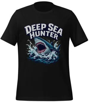 fishing t shirts: Deep Sea Hunter Shark Design | Classic T-Shirt (Unisex)