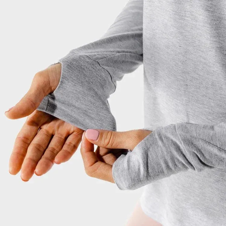 Fitness Asymmetric Top - Langermabolur - Ljósgrár