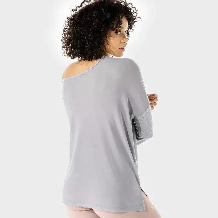Fitness Asymmetric Top - Langermabolur - Ljósgrár