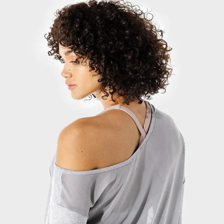 Fitness Asymmetric Top - Langermabolur - Ljósgrár
