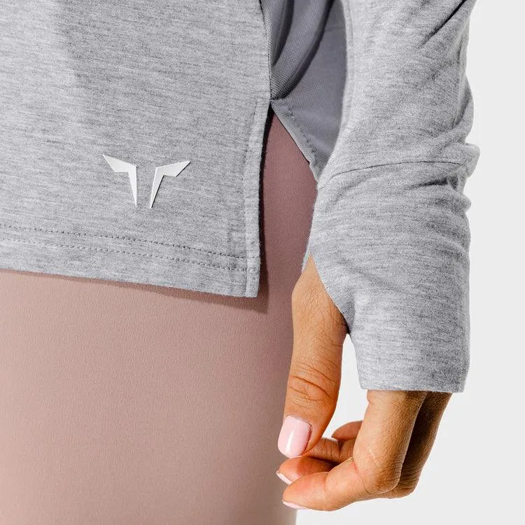 Fitness Asymmetric Top - Langermabolur - Ljósgrár