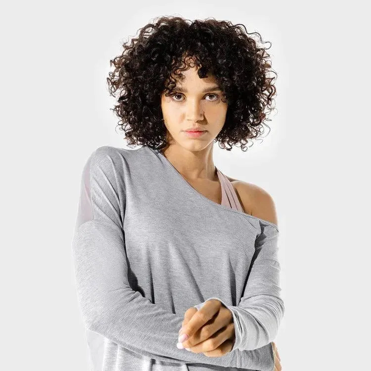Fitness Asymmetric Top - Langermabolur - Ljósgrár