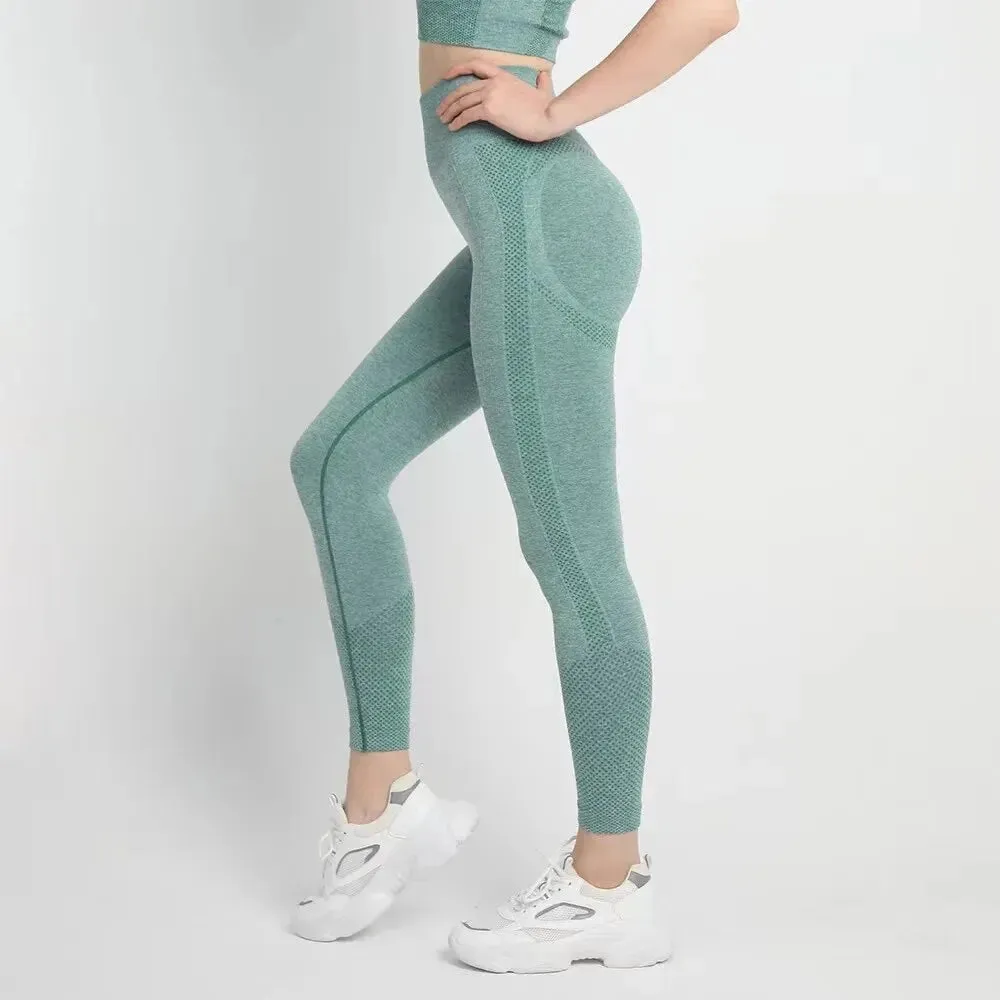 Fitness Women Sport Seamless Leggings High Waist Elastic Solid Yoga