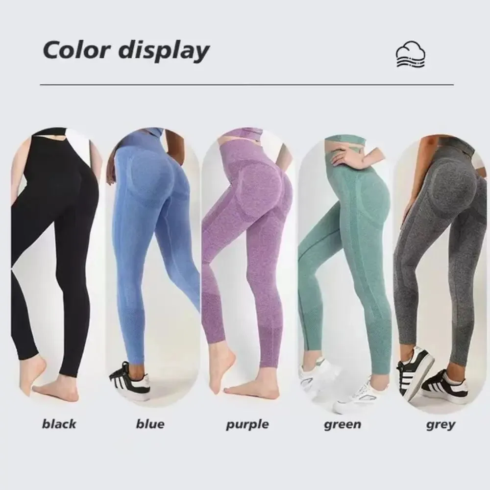 Fitness Women Sport Seamless Leggings High Waist Elastic Solid Yoga