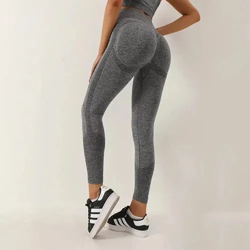 Fitness Women Sport Seamless Leggings High Waist Elastic Solid Yoga
