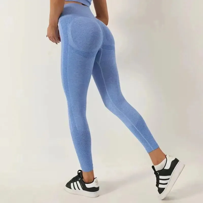 Fitness Women Sport Seamless Leggings High Waist Elastic Solid Yoga