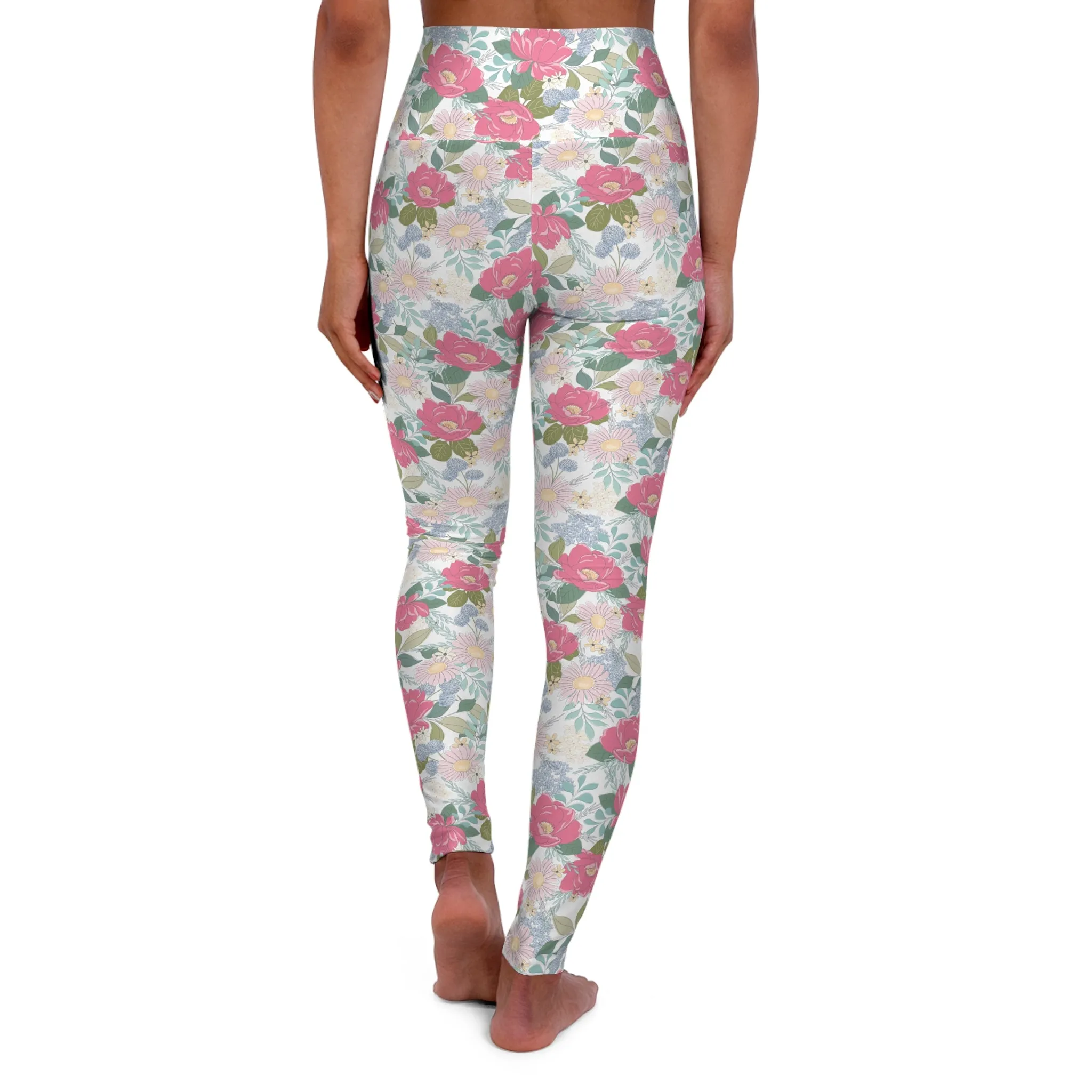 Floral High Waisted Yoga Leggings - Comfortable & Stylish Fitness Wear