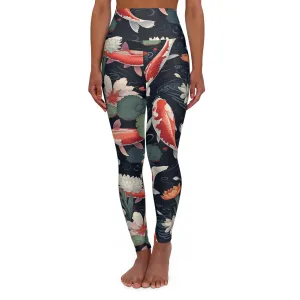 Floral Koi High Waisted Yoga Leggings | Comfortable & Stylish Activewear