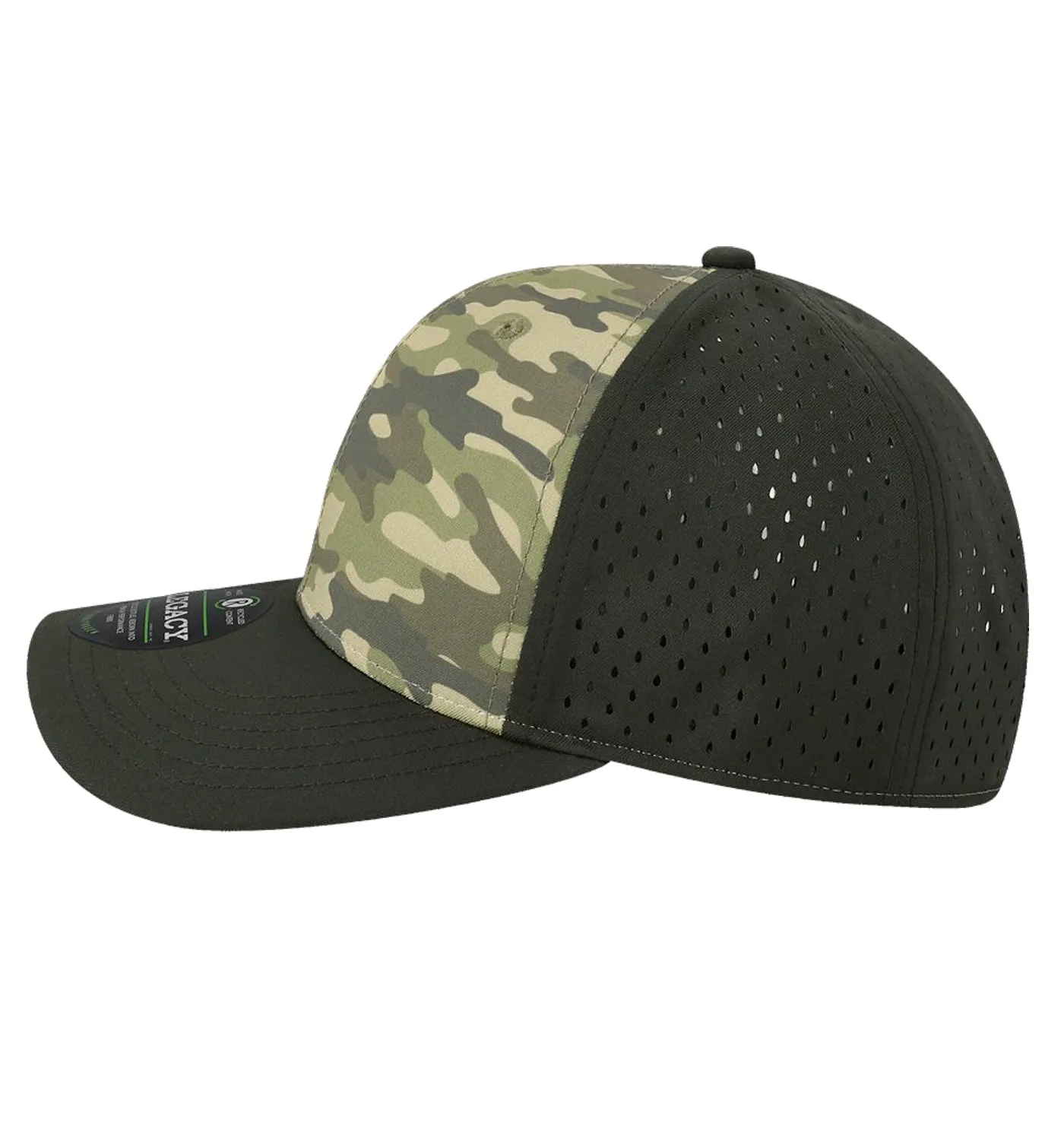 Flounder Kraken Performance Dark Olive Green Camo Hat