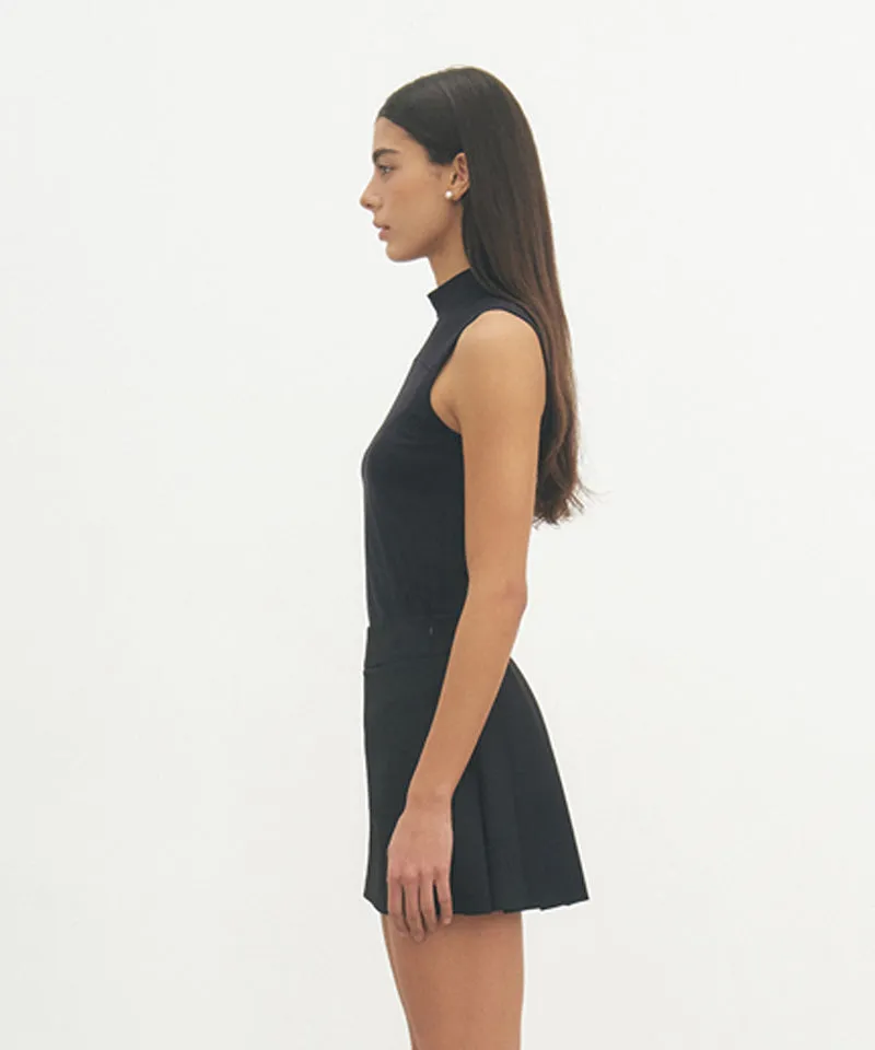 FORDI Mockneck Sleeveless T-Shirt - Black