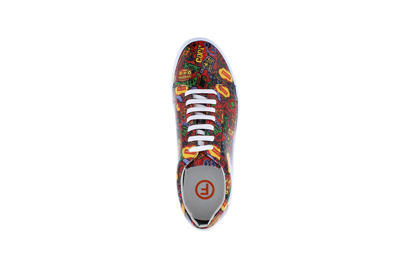French Connection Rocket FC7191L Mens Red Leather Lifestyle Sneakers Shoes