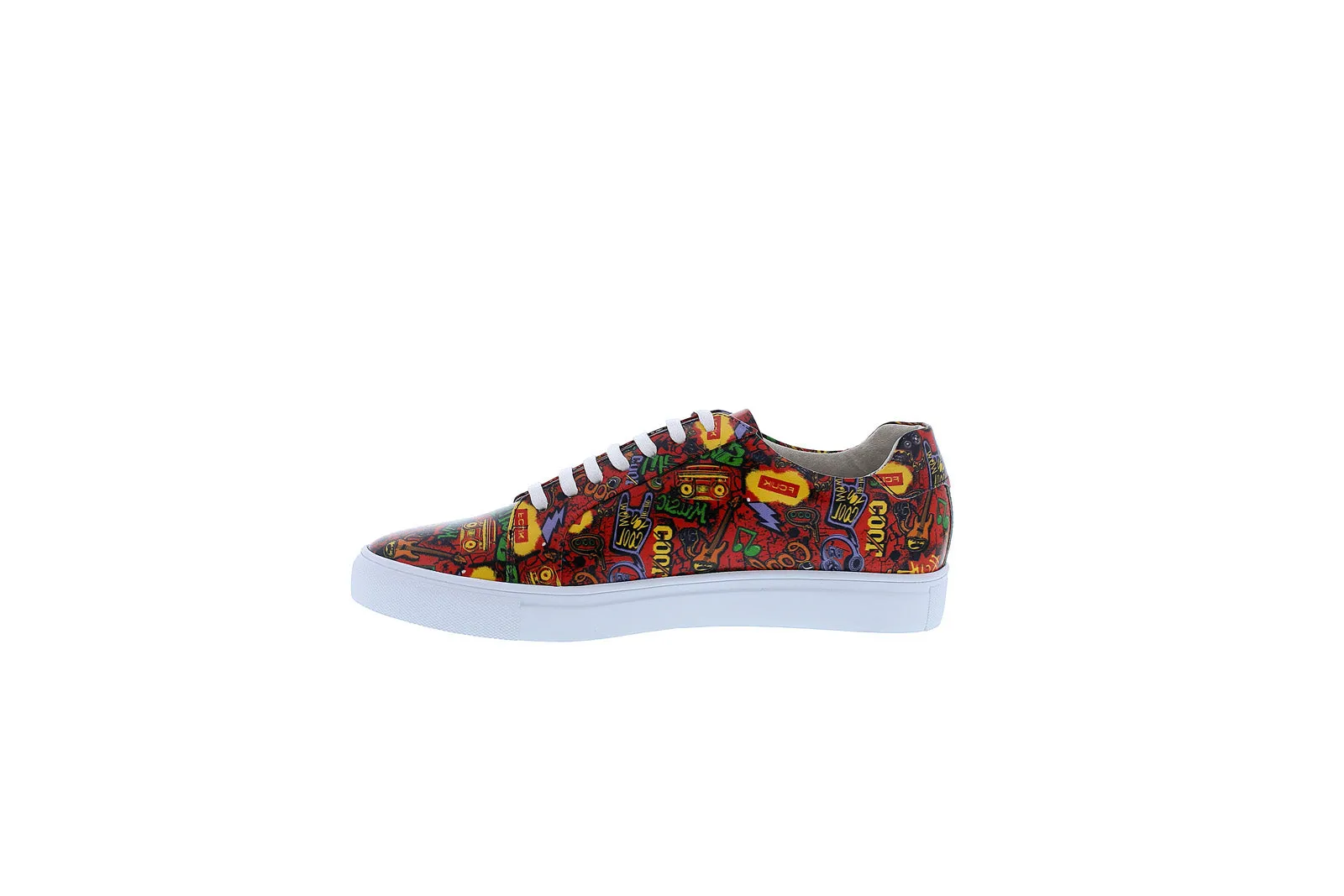 French Connection Rocket FC7191L Mens Red Leather Lifestyle Sneakers Shoes