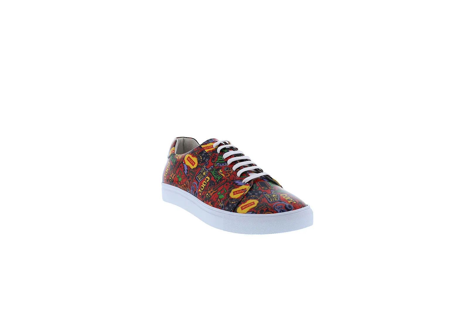 French Connection Rocket FC7191L Mens Red Leather Lifestyle Sneakers Shoes