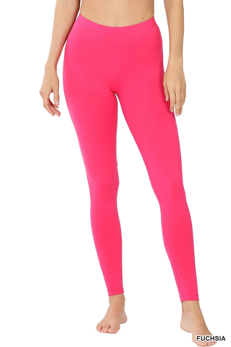 Fuschia Brushed Microfiber Leggings