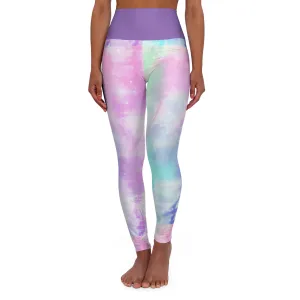 Galaxy High Waisted Yoga Leggings - Ethereal Pastel Design, Perfect for Fitness Enthusiasts