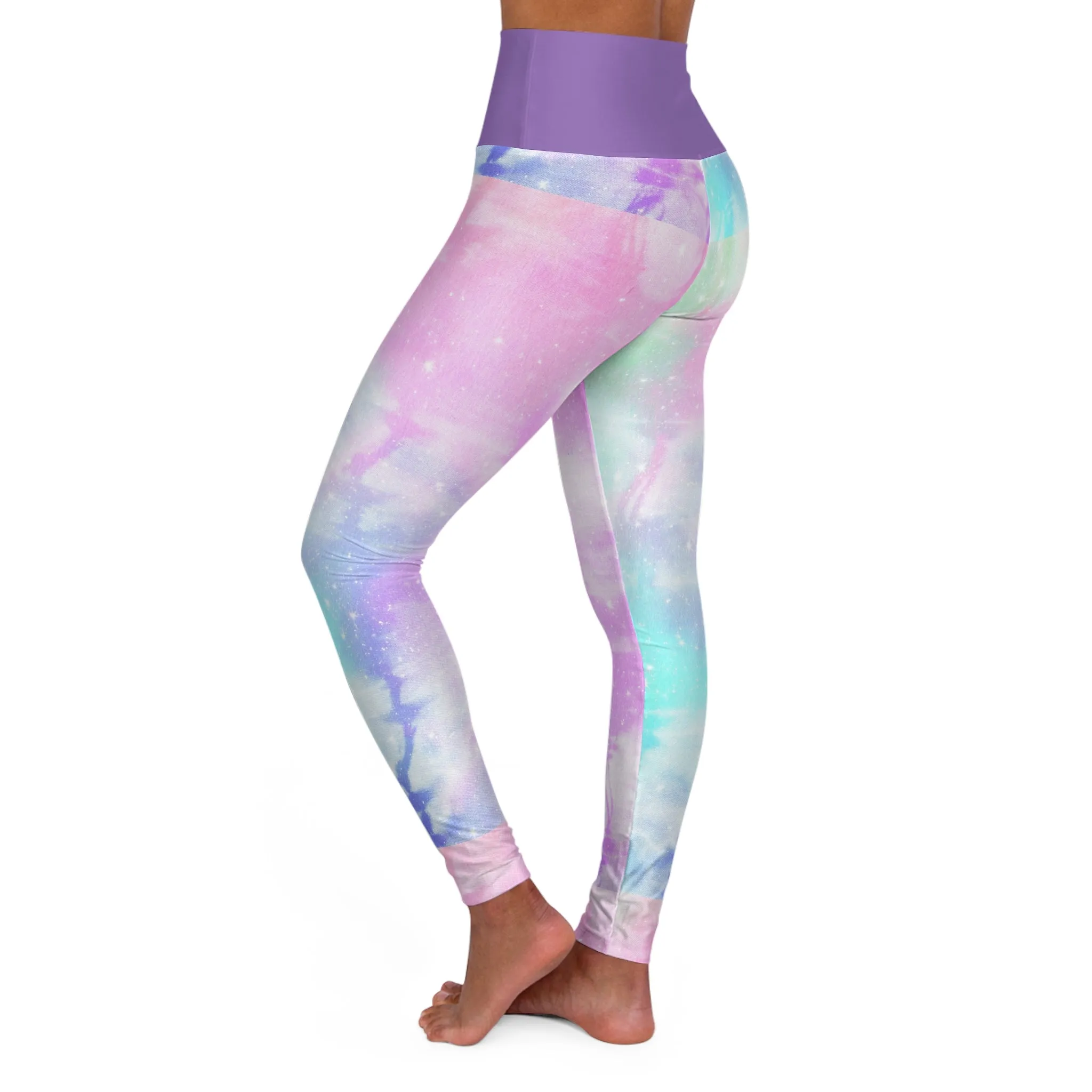 Galaxy High Waisted Yoga Leggings - Ethereal Pastel Design, Perfect for Fitness Enthusiasts