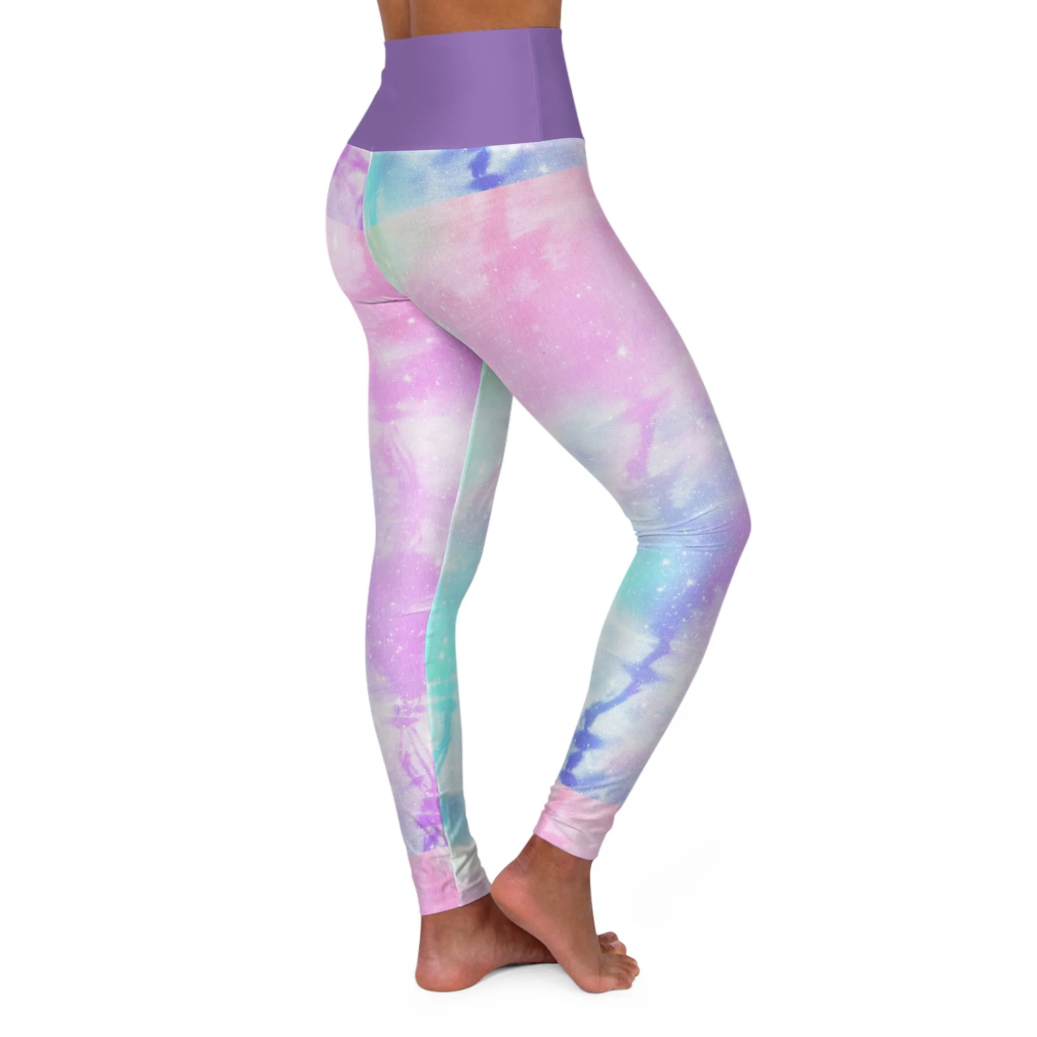Galaxy High Waisted Yoga Leggings - Ethereal Pastel Design, Perfect for Fitness Enthusiasts