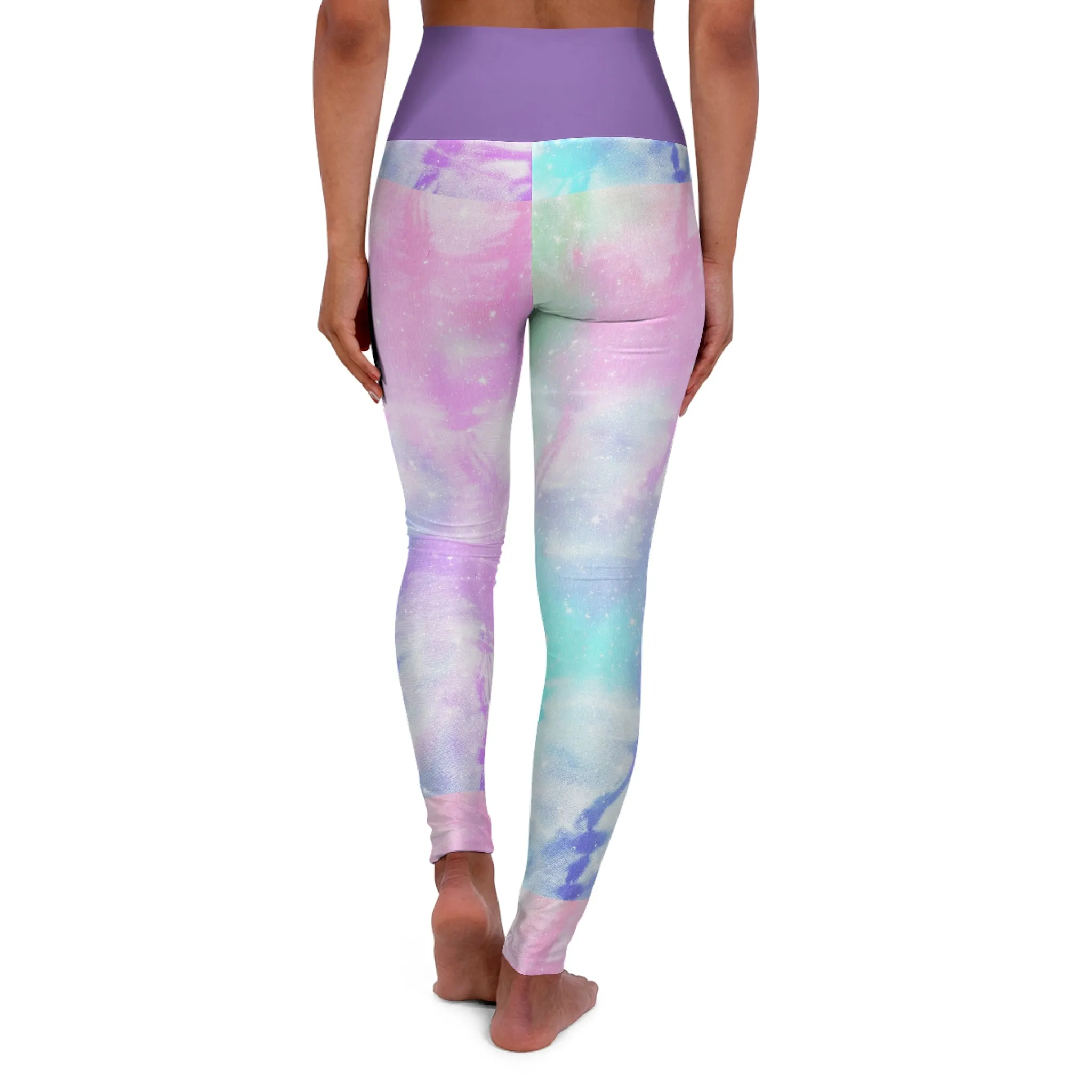 Galaxy High Waisted Yoga Leggings - Ethereal Pastel Design, Perfect for Fitness Enthusiasts
