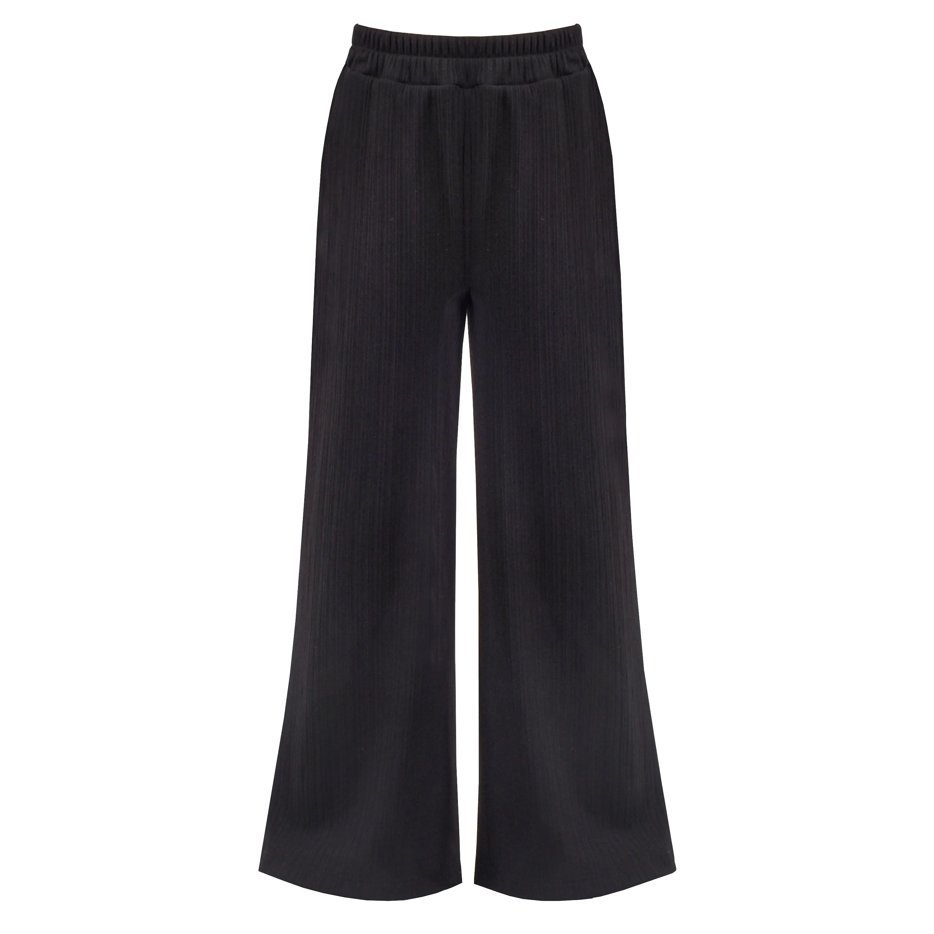 Girls 2 Piece Set Crop Top Straight Leg Pants Rib-Knit Casual Wear Size 4-10 Years
