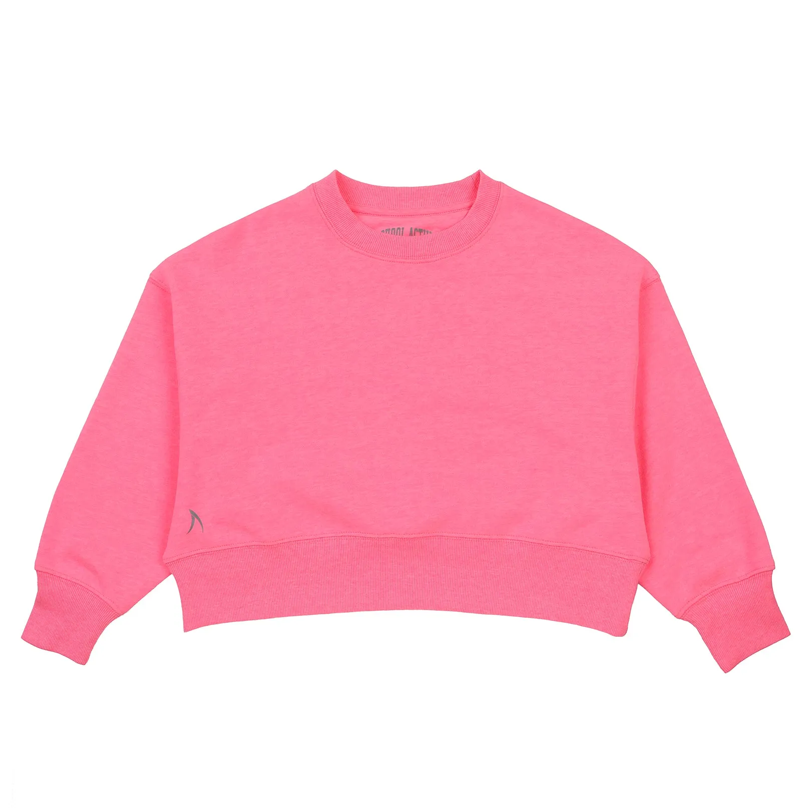 Girls Watermelon Pink Cropped Crew Neck Jumper
