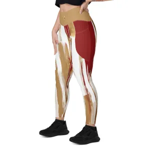 Gold and Burgundy Chaitanya Abara Pocket Leggings