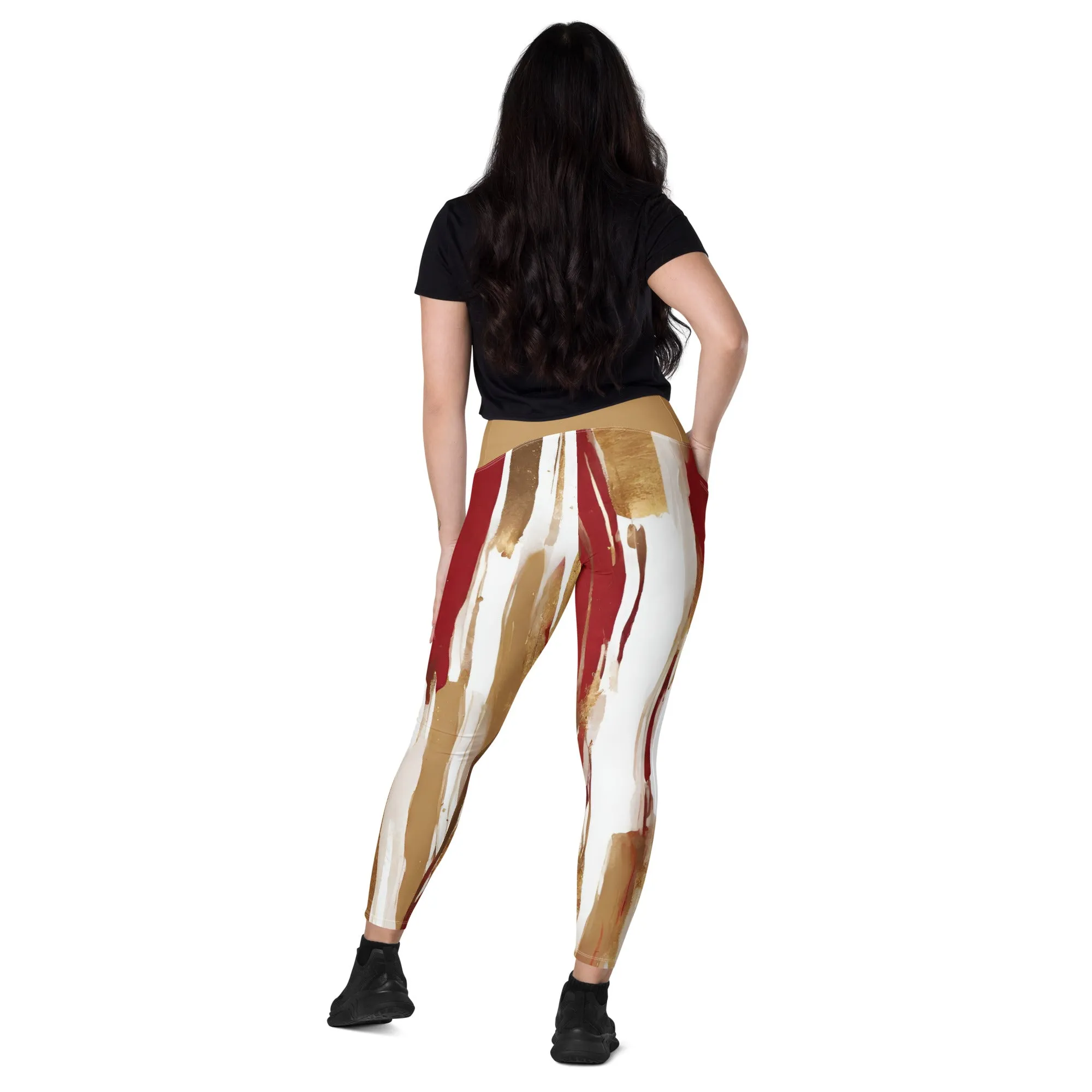 Gold and Burgundy Chaitanya Abara Pocket Leggings