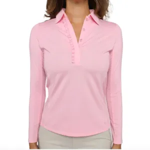 Golftini L/S Ruffle Polo - Light Pink