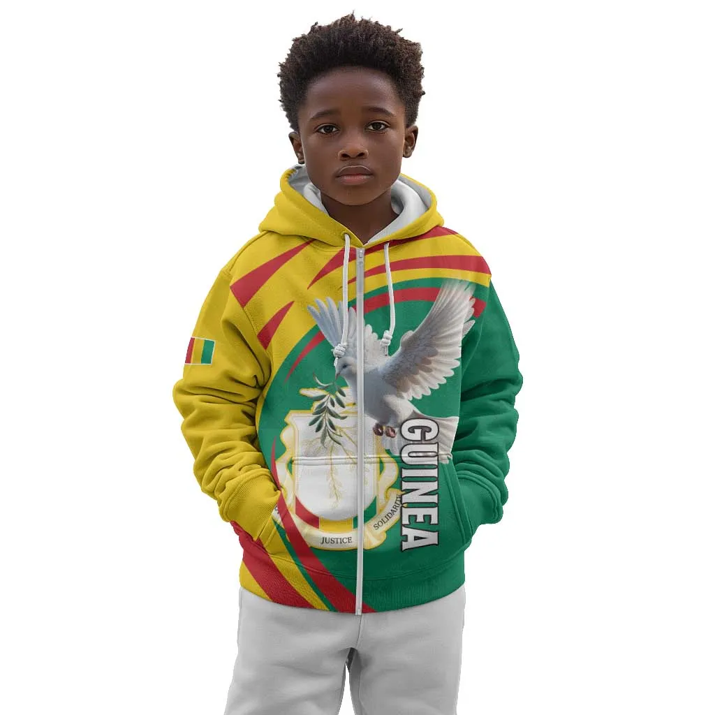 Guinea Kid Hoodie Coat Of Arms With Pigeon - Kente Pattern LT15