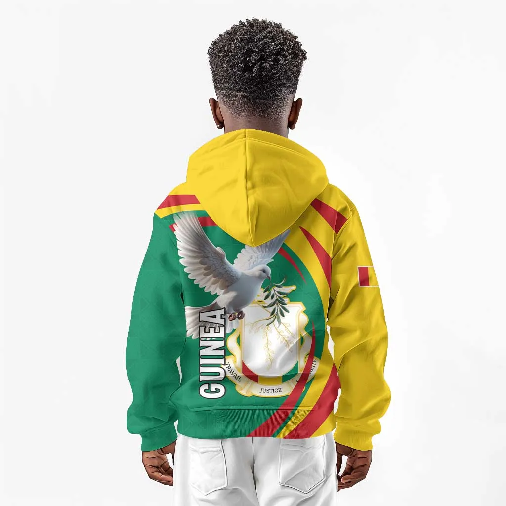 Guinea Kid Hoodie Coat Of Arms With Pigeon - Kente Pattern LT15