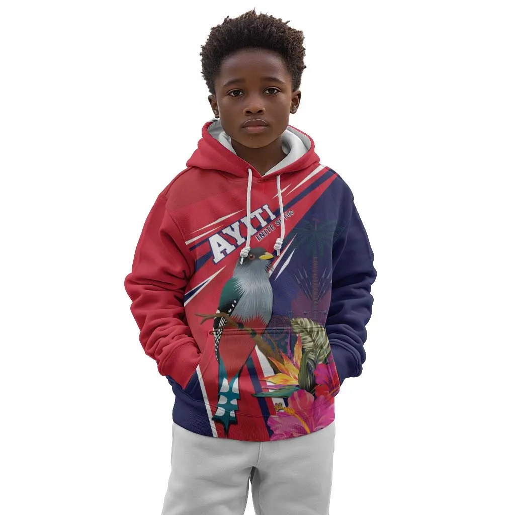 Haiti Personalized Kid Hoodie Hispaniolan Trogon Tropical Vibes LT7