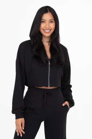 Handle That Crop Hoodie Zip Up Jacket