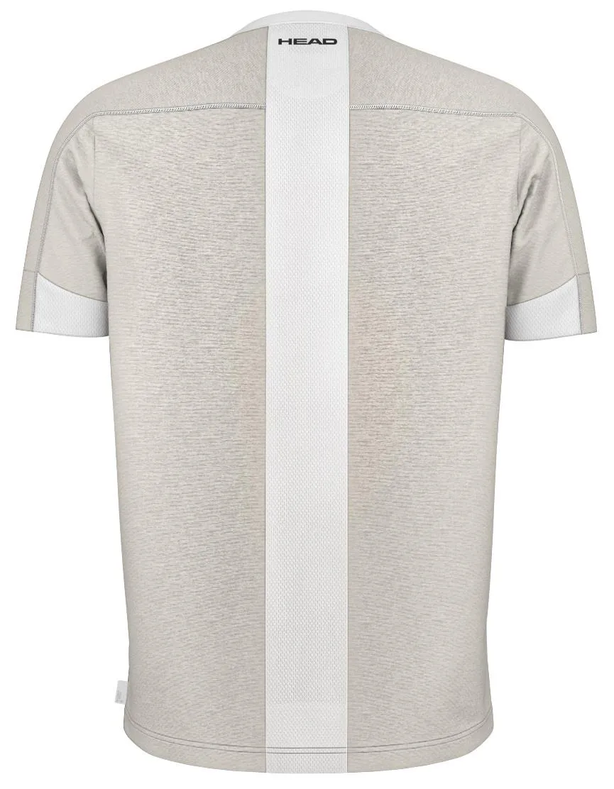 HEAD Play Tech Mens Tennis T-Shirt - White / Grey