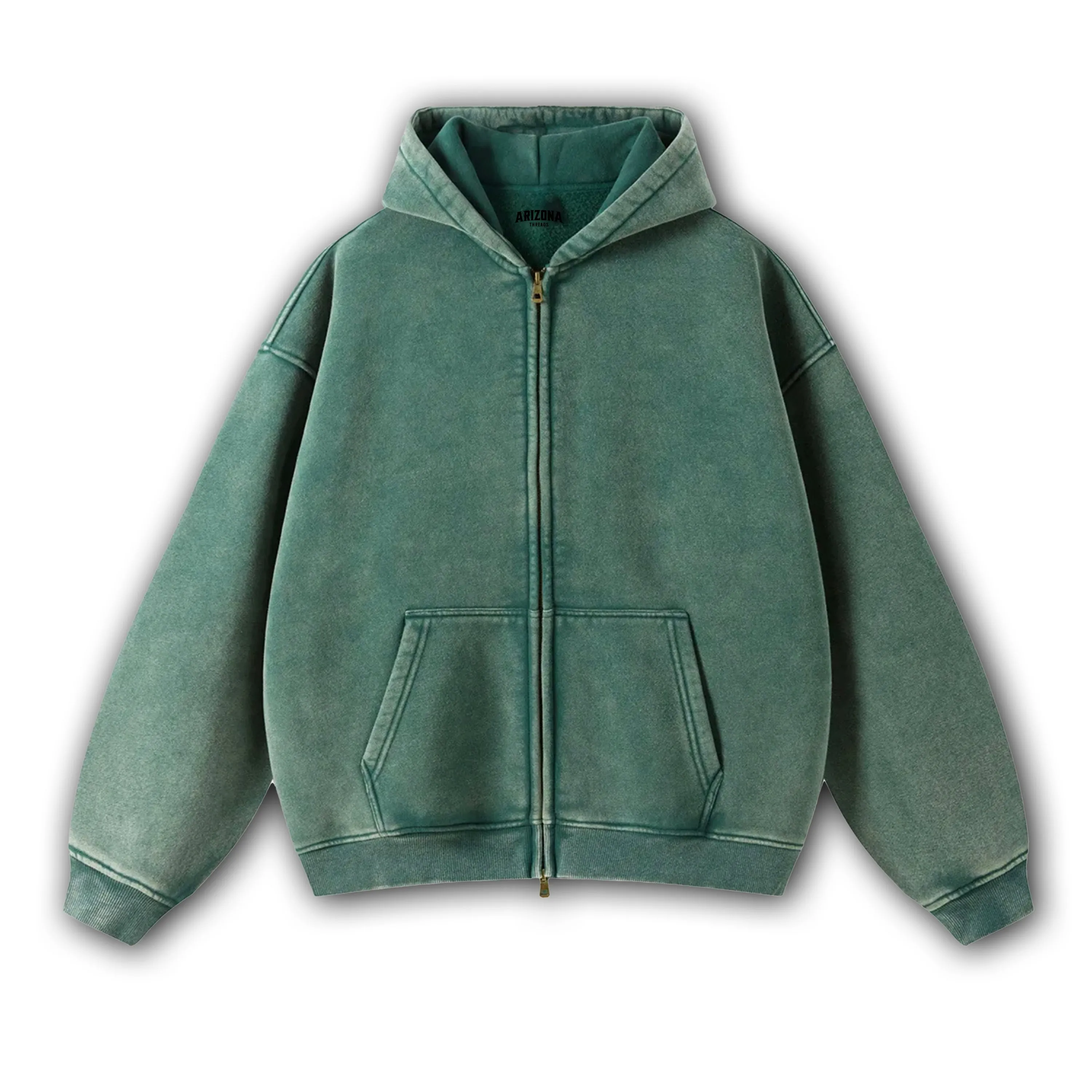 Heavyweight Stone Washed Zip-up Hoodie