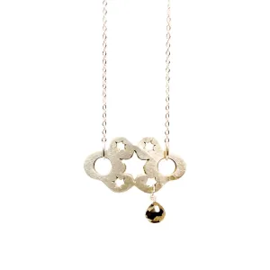 Hematite Teardrop Silver Star Necklace
