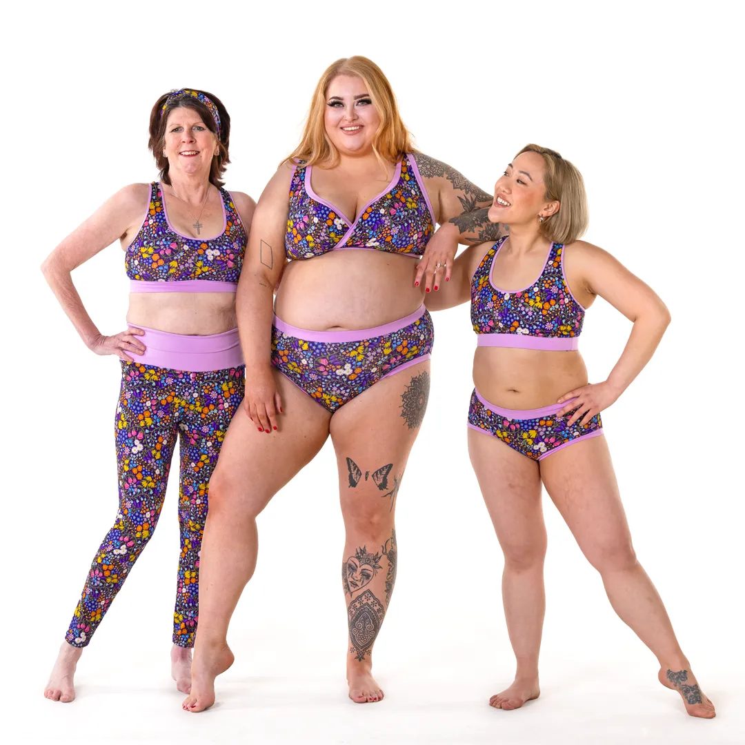 High Waist Organic Cotton Leggings - Wildflowers