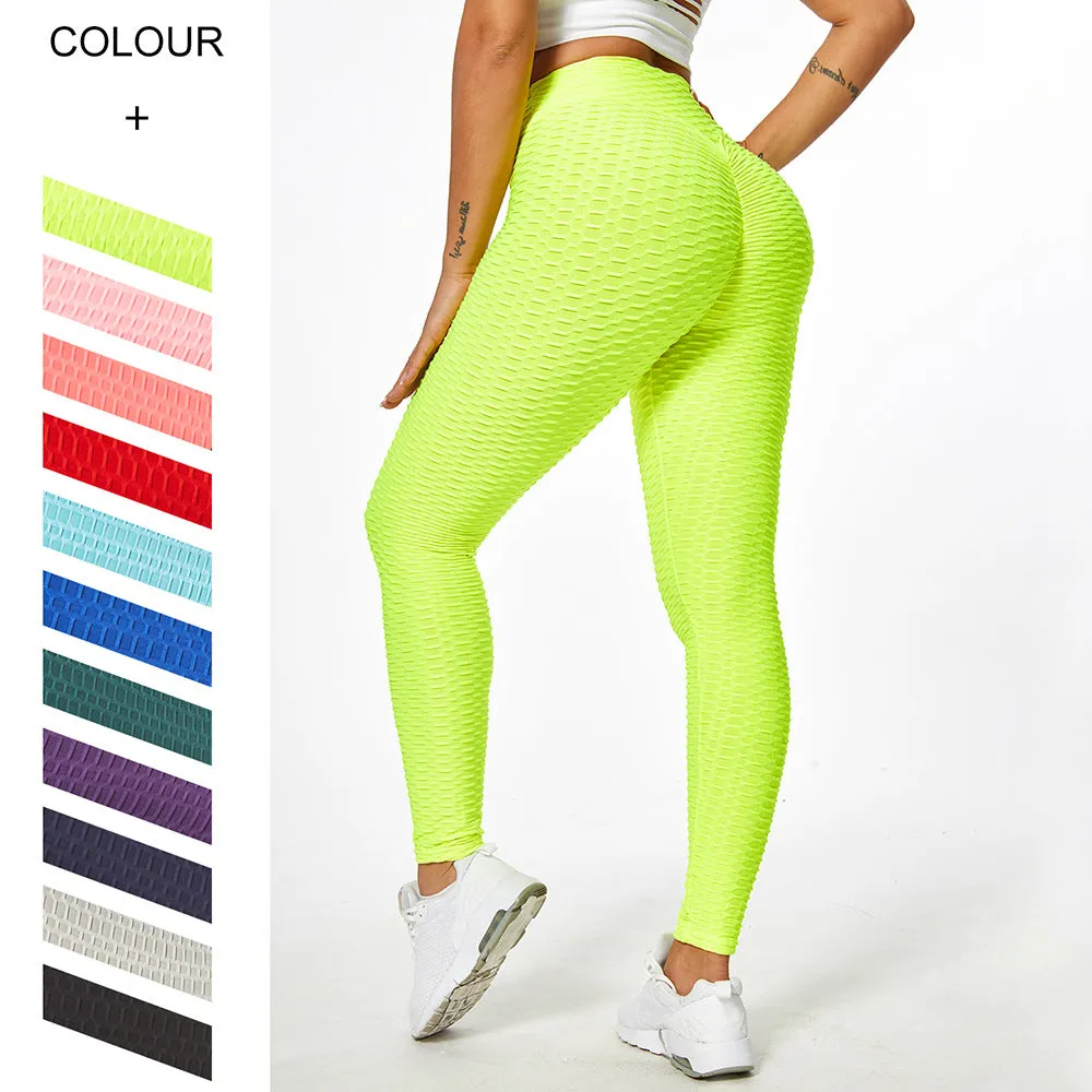 High Waist Workout Compression Bubble  Scrunch- Butt Stacked Gym Leggings
