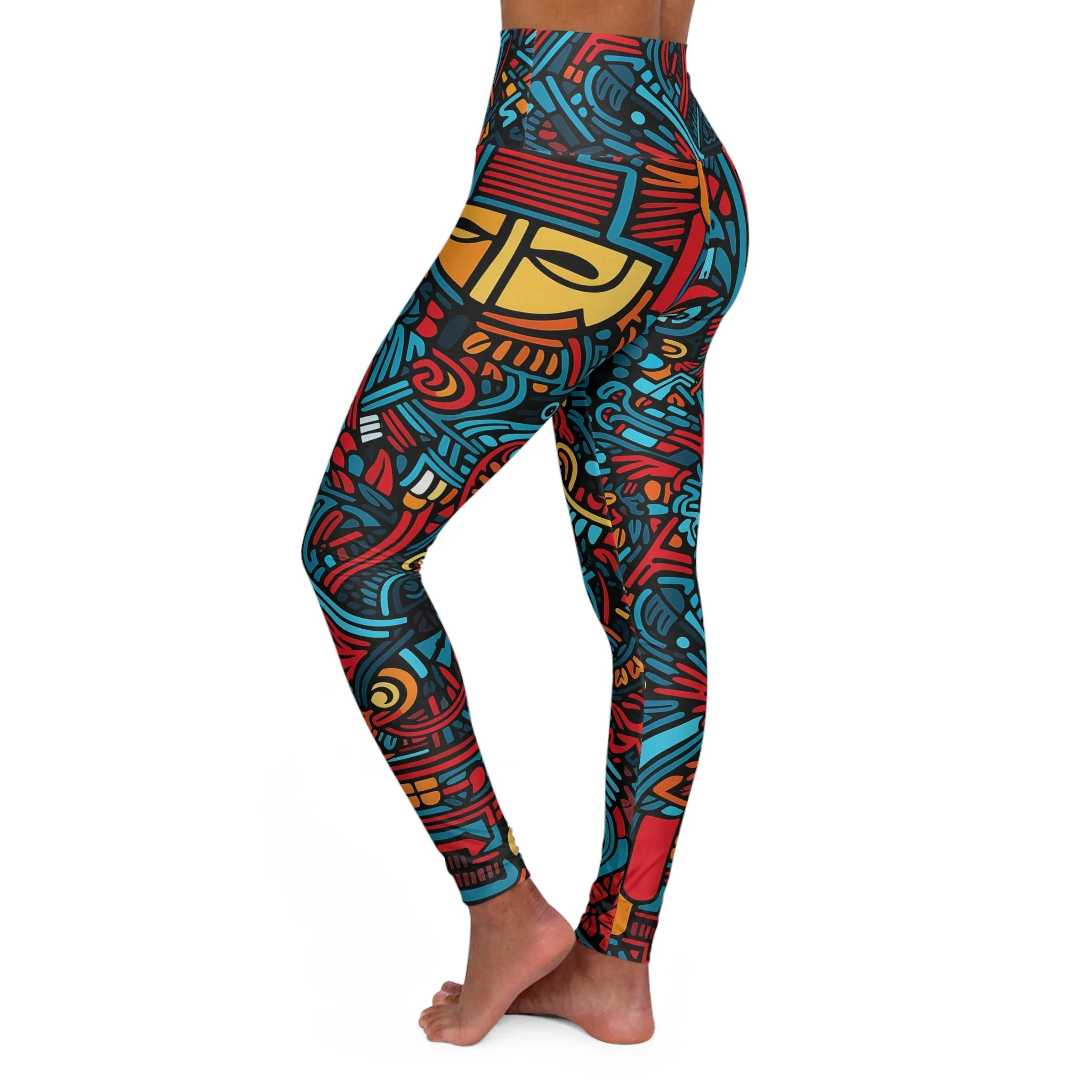 High Waisted Leggings - Brooklyn Cacti