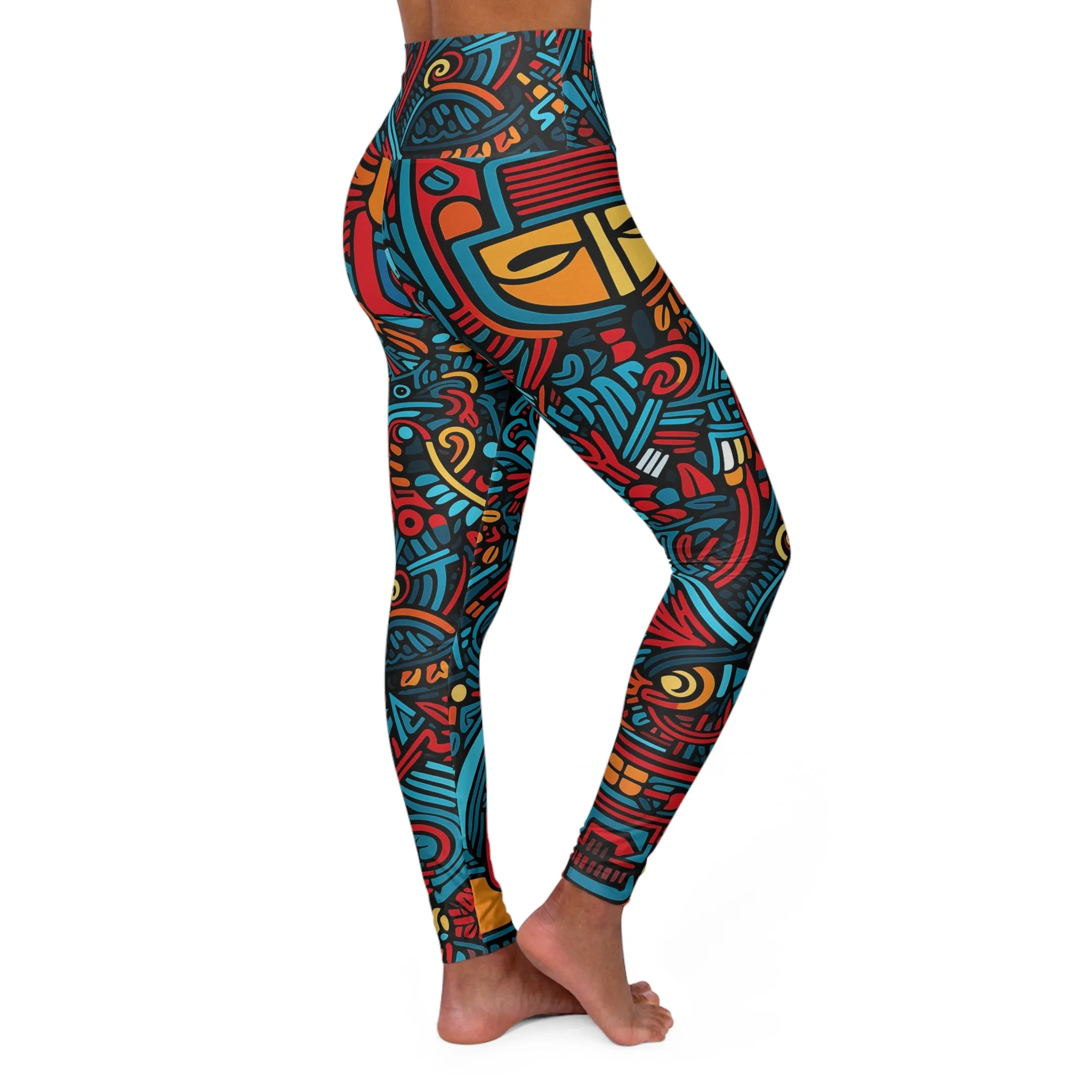 High Waisted Leggings - Brooklyn Cacti