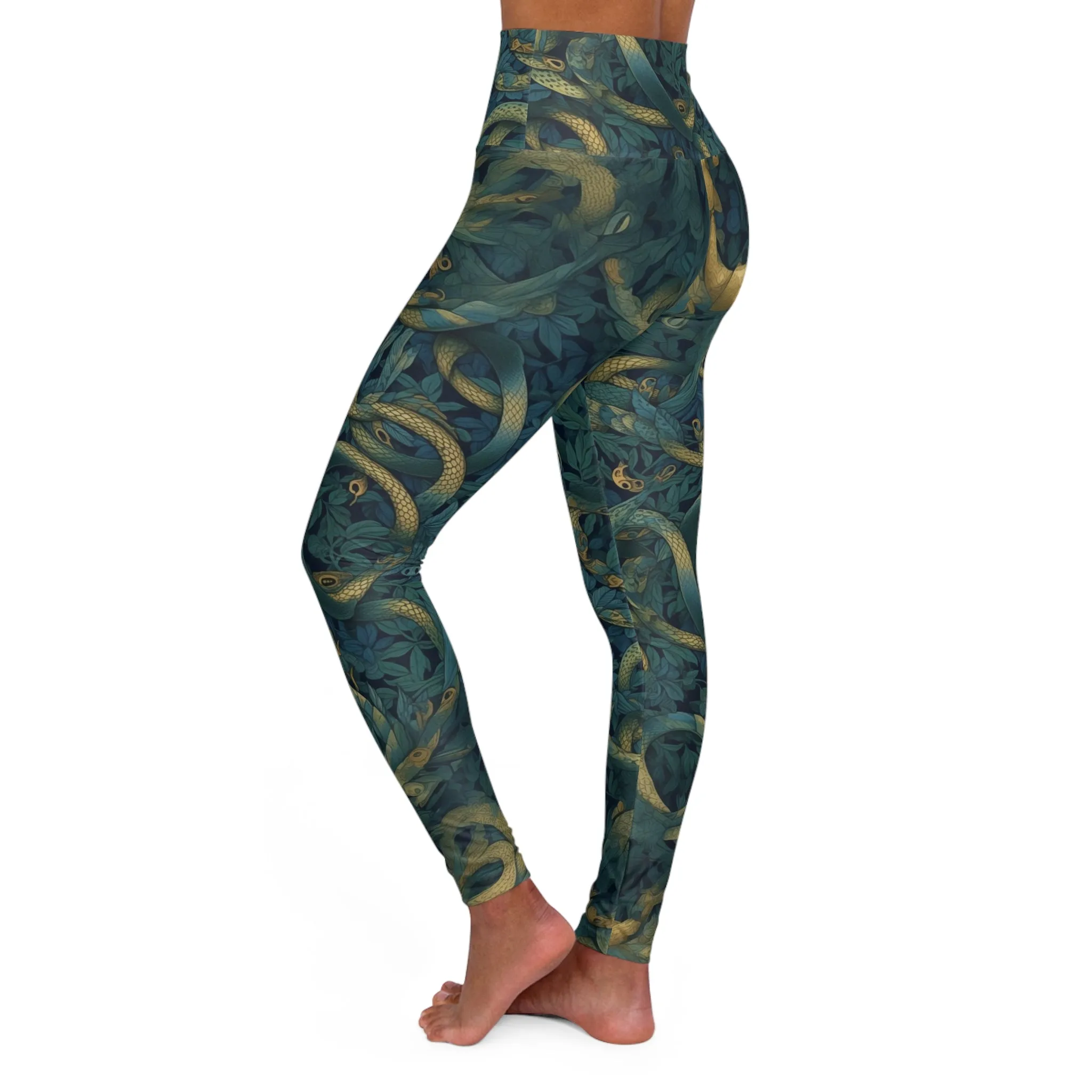 High Waisted Leggings - Francesca Trikonasana Snakes