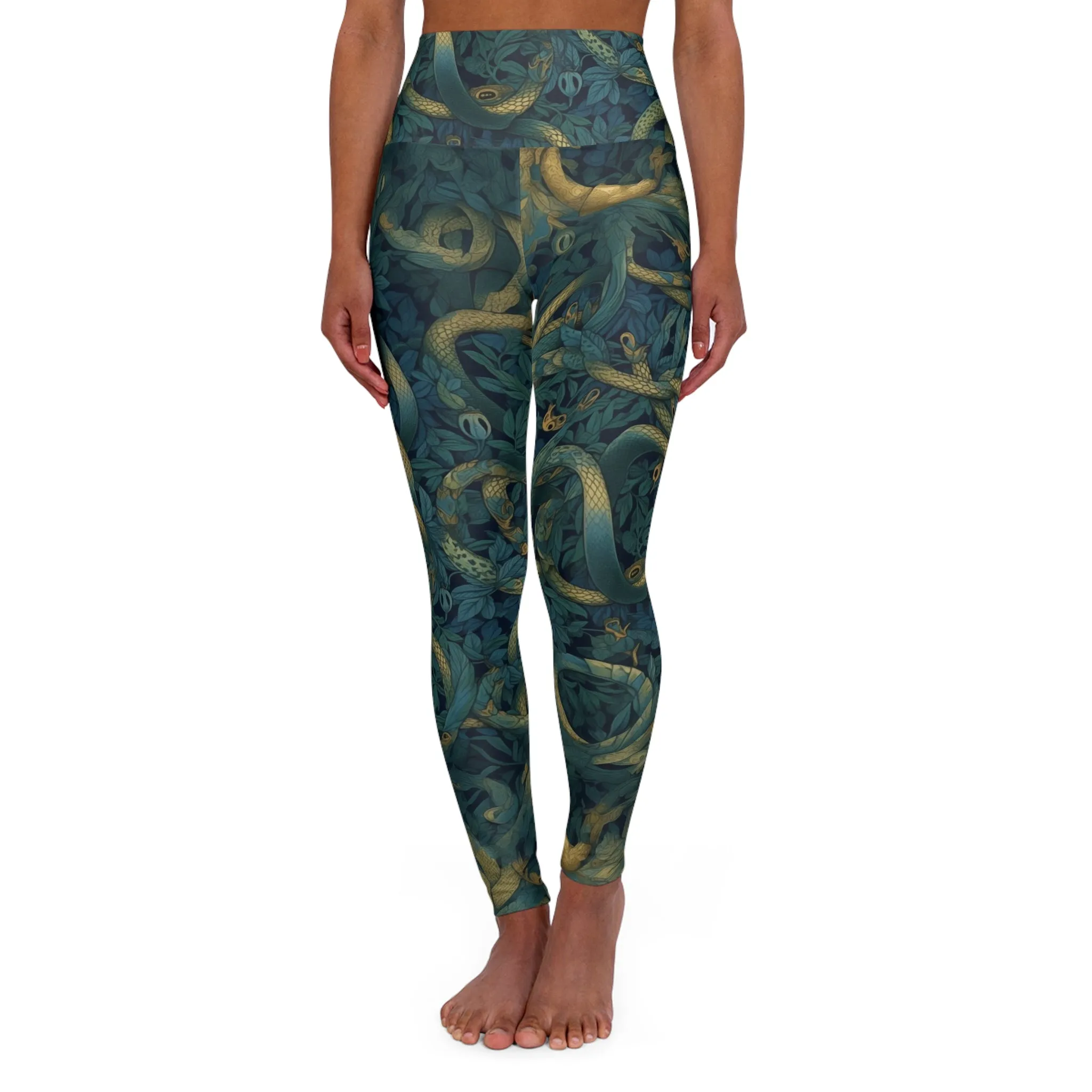 High Waisted Leggings - Francesca Trikonasana Snakes