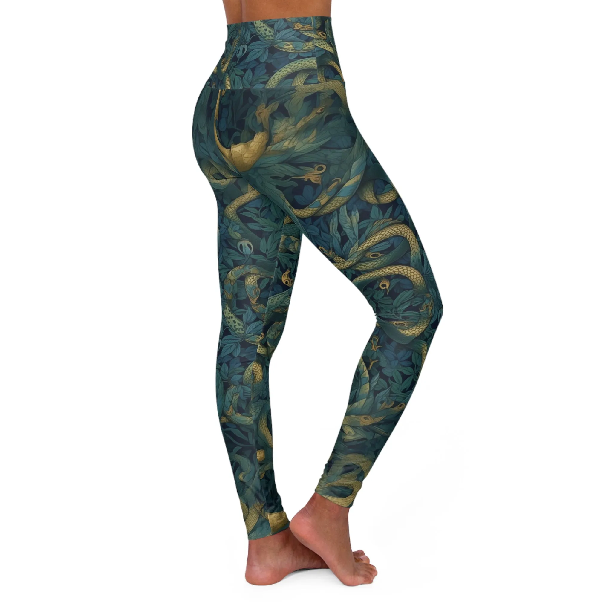 High Waisted Leggings - Francesca Trikonasana Snakes