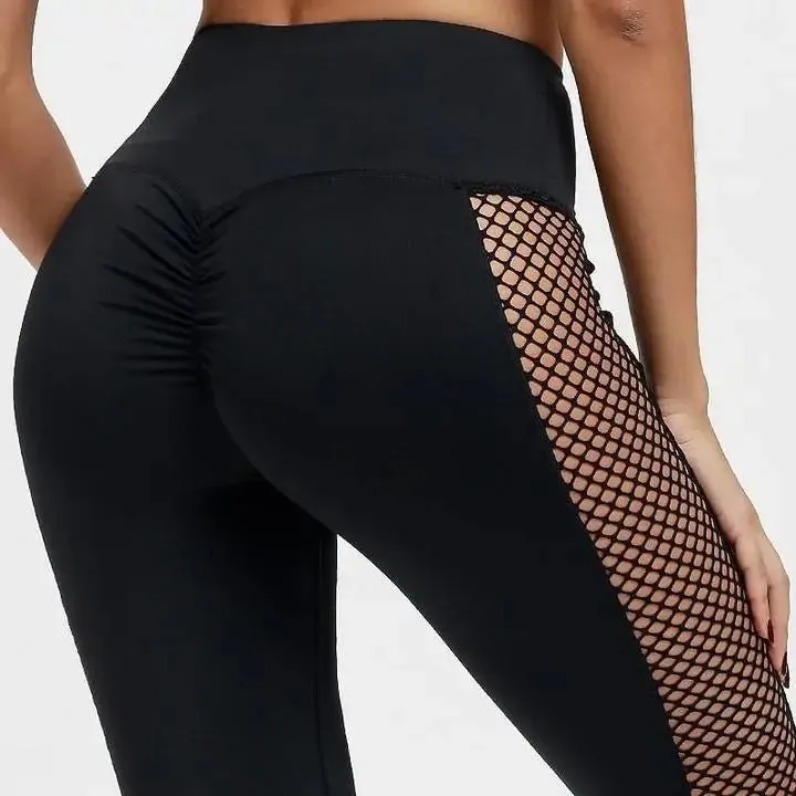 High Waisted Mesh Patchwork Active Leggings