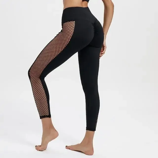 High Waisted Mesh Patchwork Active Leggings