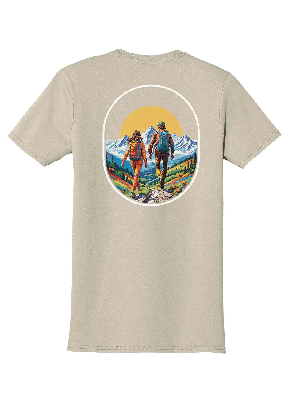 Hikers Back Print with Pocket Print T-Shirt